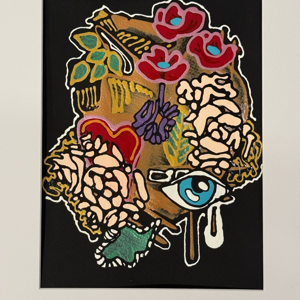 Vibrant Floral and Eye Art Print